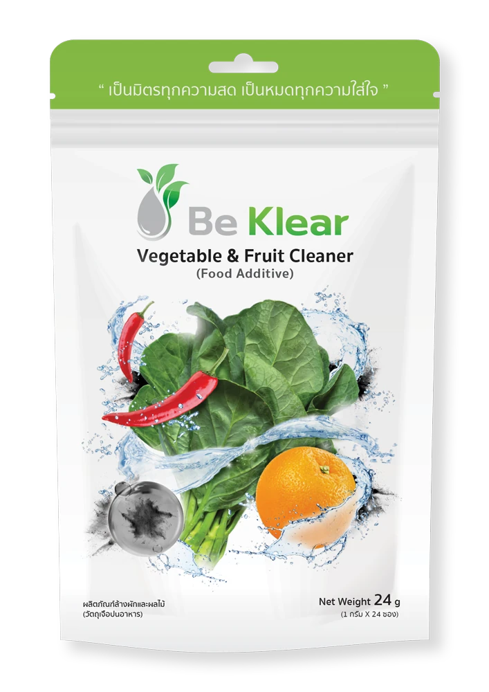 ผลิตภัณฑ์ล้างผักและผลไม้ Be Klear ถุงขนาด 24 กรัม